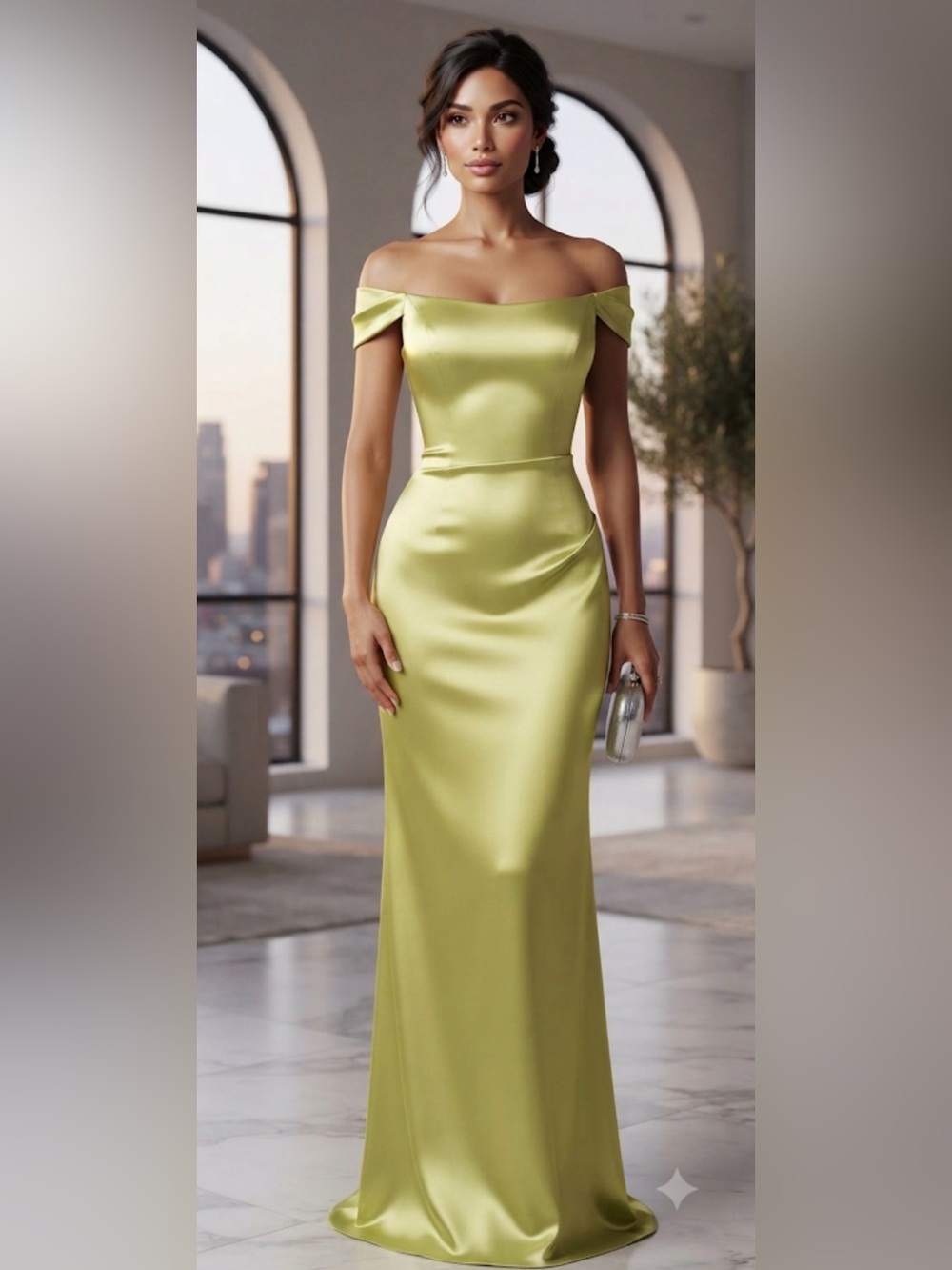 Vera Wang One-Shoulder Satin Evening Gown 💚✨ EUC